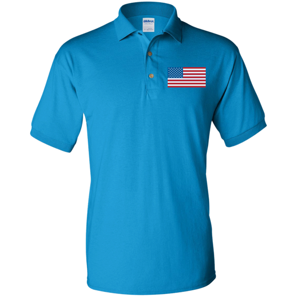 American Flag Classic Polo Shirt (Embroidered)