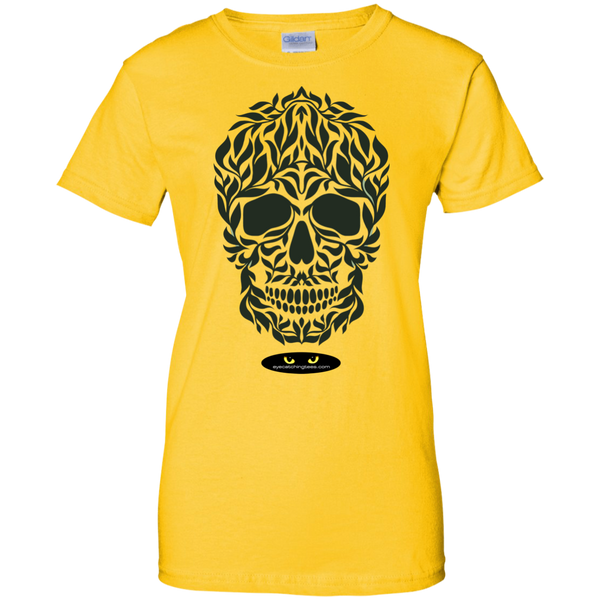 Ornate Skull - Ladies Custom 100% Cotton T-Shirt