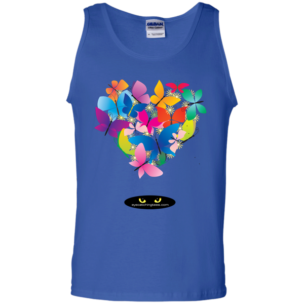 Heart Shaped Butterflies - 100% Cotton Tank Top