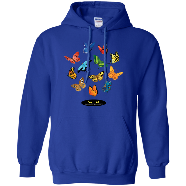 12 Butterflies Pullover Hoodie w/Pockets