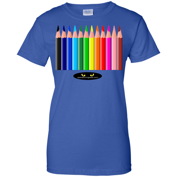 Hot Colored Pencils - Ladies' 100% Cotton T-Shirt