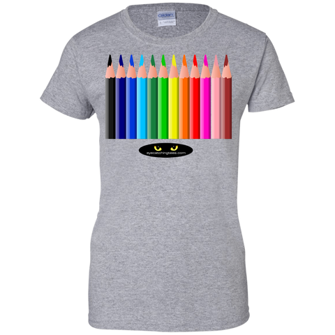 Hot Colored Pencils - Ladies' 100% Cotton T-Shirt