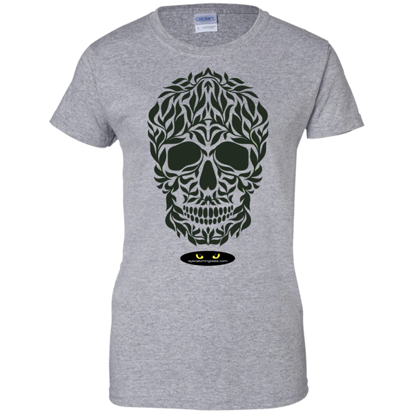 Ornate Skull - Ladies Custom 100% Cotton T-Shirt