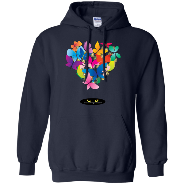 Heart Shaped Butterflies - Pullover Hoodie