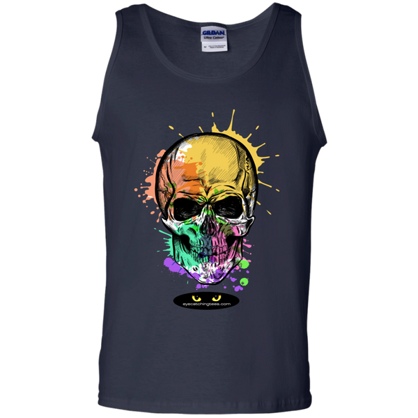 Beautiful Watercolor Skull - 100% Cotton Tank Top