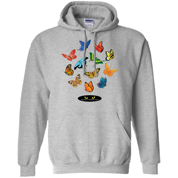 12 Butterflies Pullover Hoodie w/Pockets