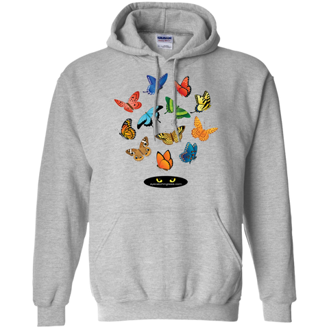 12 Butterflies Pullover Hoodie w/Pockets