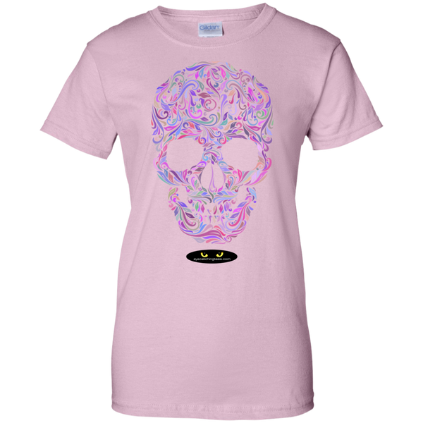 Colorful Skull - Ladies Custom 100% Cotton T-Shirt