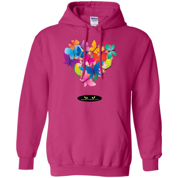 Heart Shaped Butterflies - Pullover Hoodie