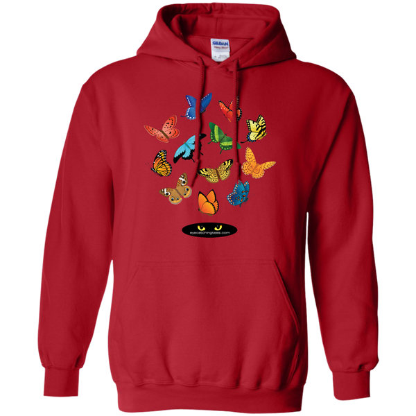 12 Butterflies Pullover Hoodie w/Pockets