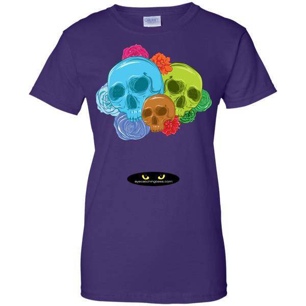 Skulls & Roses - Ladies Custom 100% Cotton T-Shirt