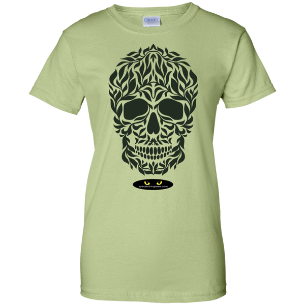 Ornate Skull - Ladies Custom 100% Cotton T-Shirt