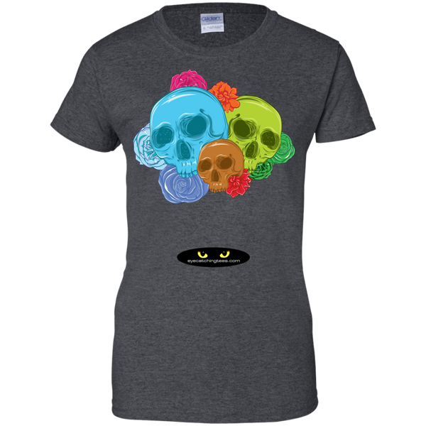 Skulls & Roses - Ladies Custom 100% Cotton T-Shirt