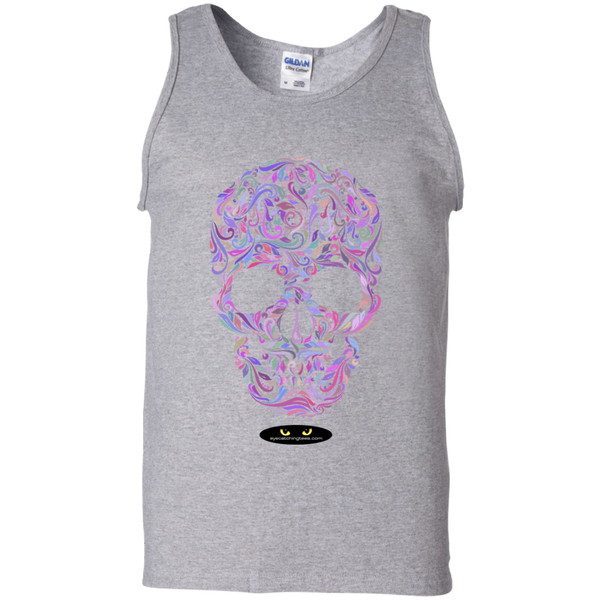 Colorful Skull Design - 100% Cotton Tank Top