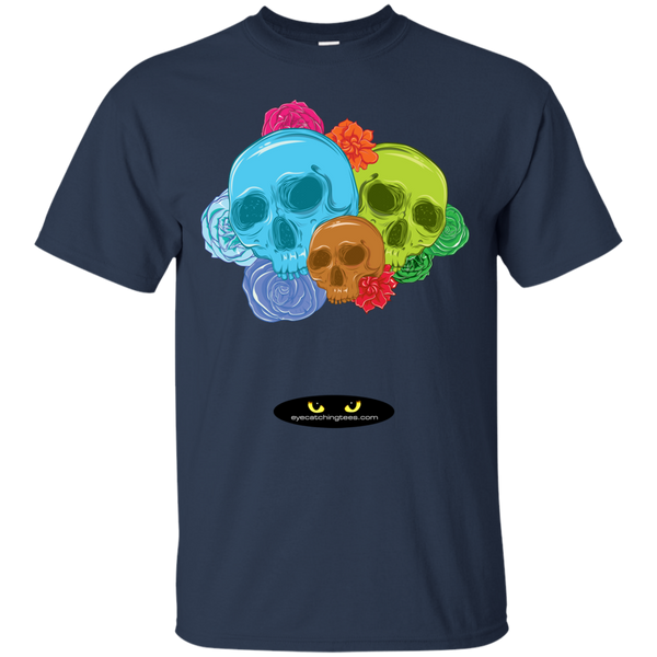 Assorted Colored Skulls with Roses - Tee