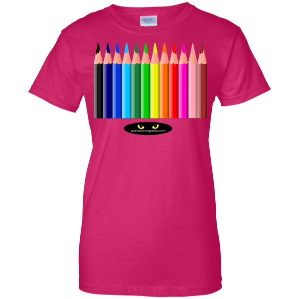 Hot Colored Pencils - Ladies' 100% Cotton T-Shirt