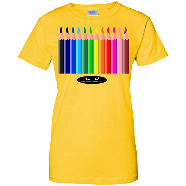 Hot Colored Pencils - Ladies' 100% Cotton T-Shirt