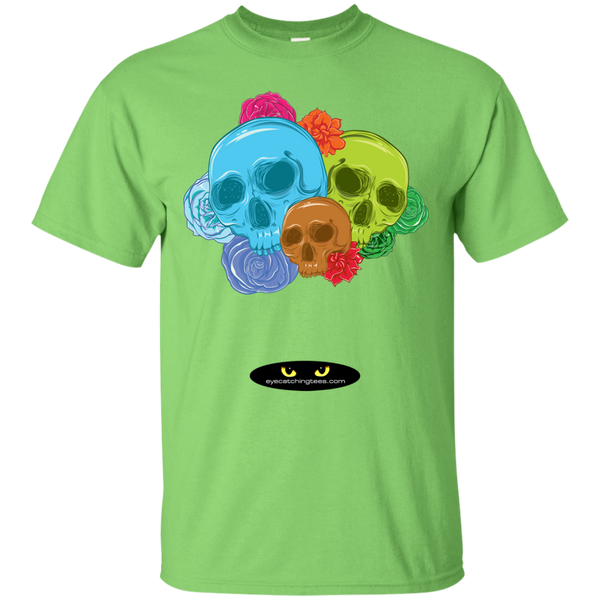 Assorted Colored Skulls with Roses - Tee