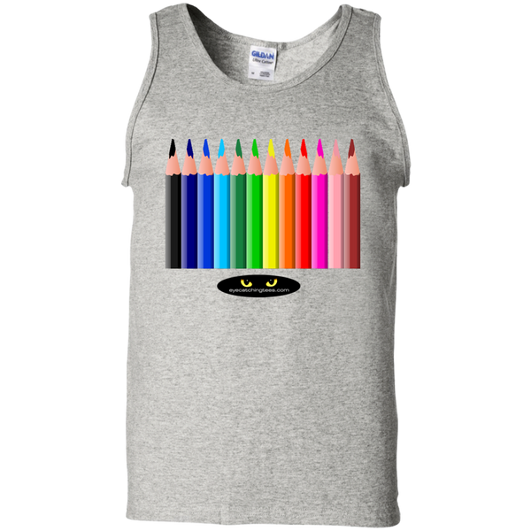 Hot Colored Pencils - 100% Cotton Tank Top