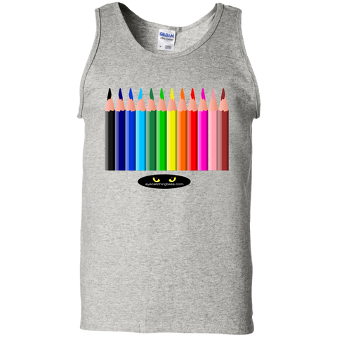 Hot Colored Pencils - 100% Cotton Tank Top