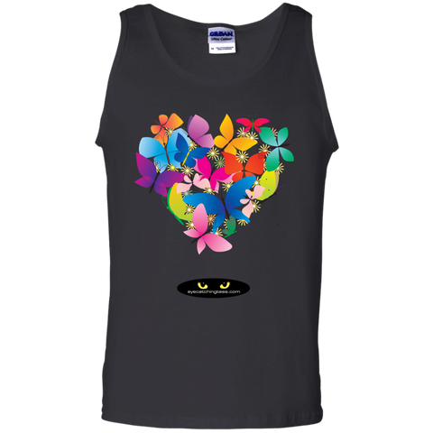 Heart Shaped Butterflies - 100% Cotton Tank Top