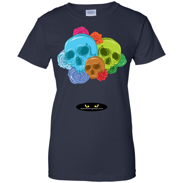 Skulls & Roses - Ladies Custom 100% Cotton T-Shirt