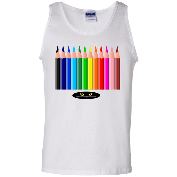 Hot Colored Pencils - 100% Cotton Tank Top