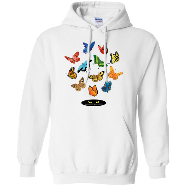 12 Butterflies Pullover Hoodie w/Pockets