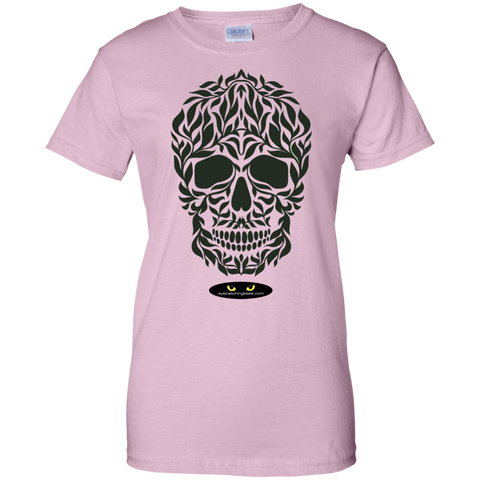 Ornate Skull - Ladies Custom 100% Cotton T-Shirt