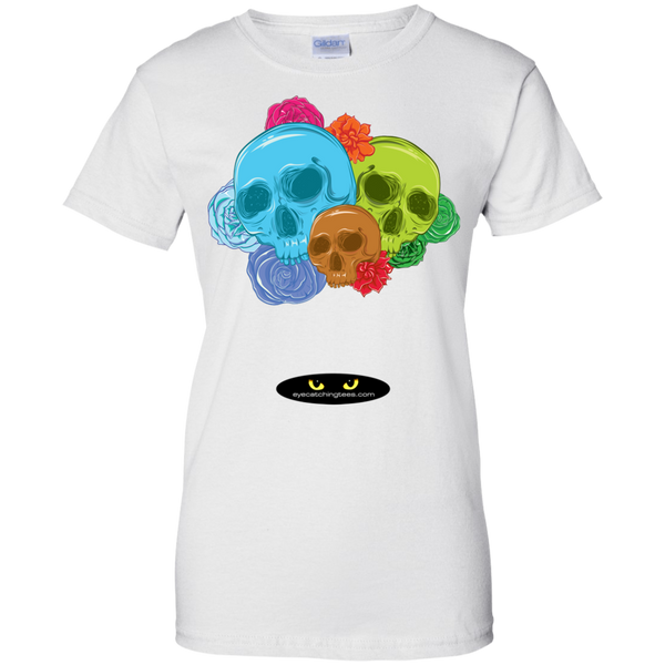 Skulls & Roses - Ladies Custom 100% Cotton T-Shirt