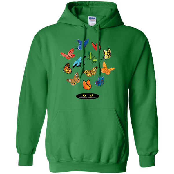 12 Butterflies Pullover Hoodie w/Pockets