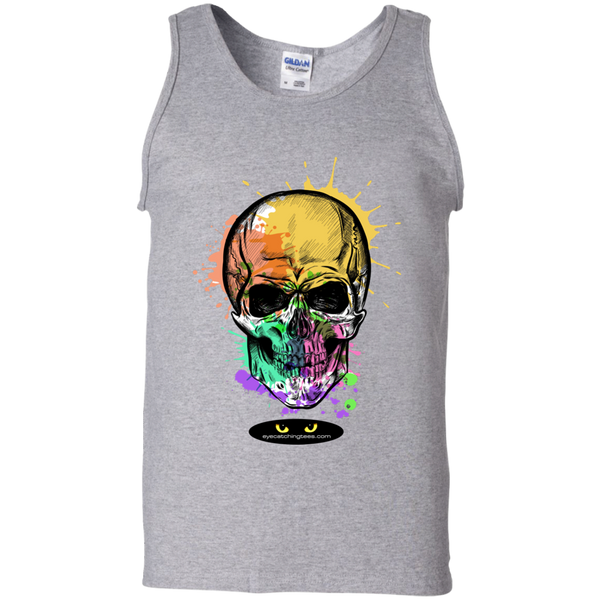 Beautiful Watercolor Skull - 100% Cotton Tank Top