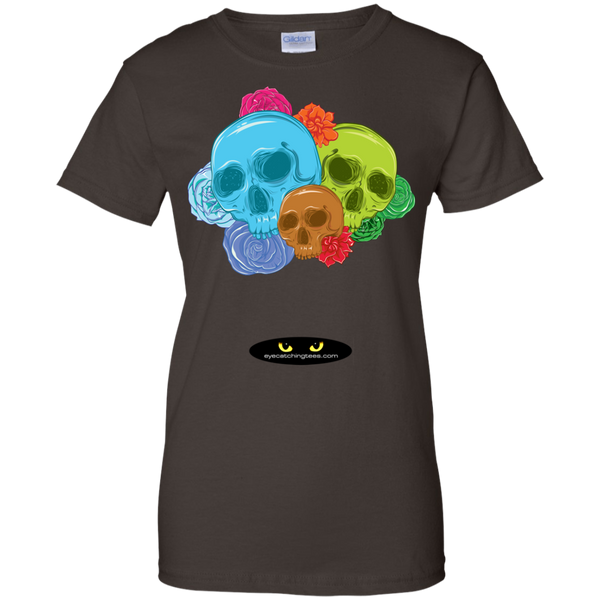 Skulls & Roses - Ladies Custom 100% Cotton T-Shirt