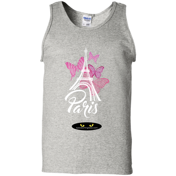 Paris Butterflies - 100% Cotton Tank Top