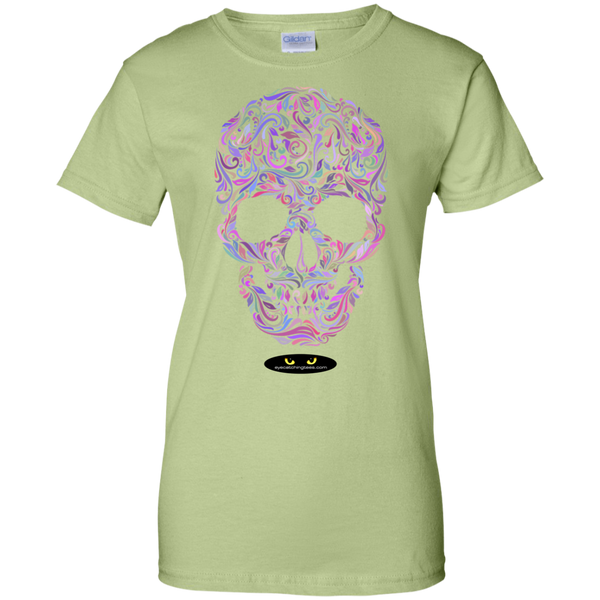 Colorful Skull - Ladies Custom 100% Cotton T-Shirt