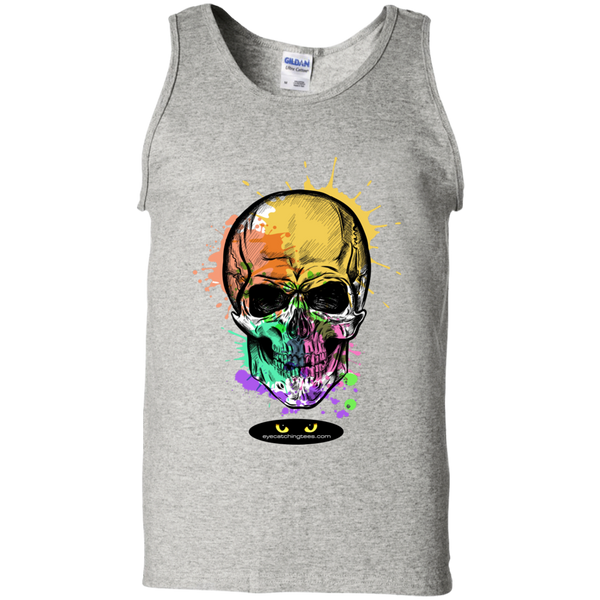 Beautiful Watercolor Skull - 100% Cotton Tank Top