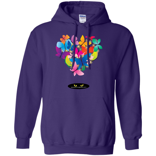 Heart Shaped Butterflies - Pullover Hoodie