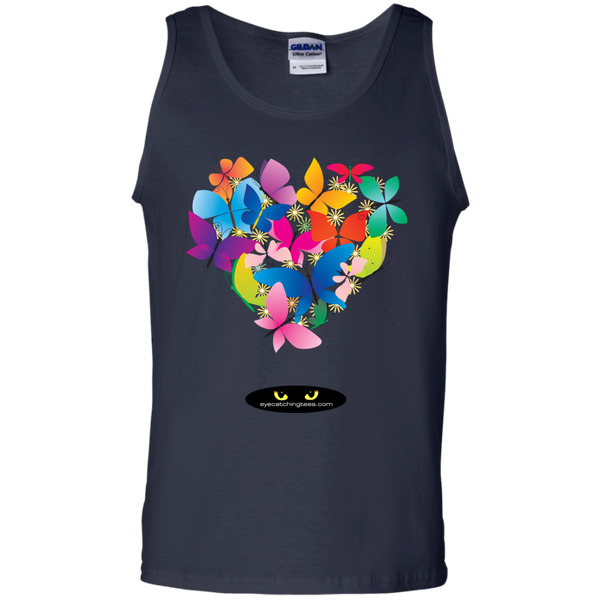 Heart Shaped Butterflies - 100% Cotton Tank Top