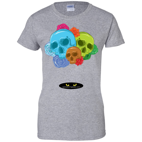 Skulls & Roses - Ladies Custom 100% Cotton T-Shirt