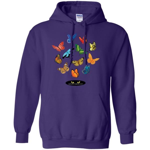 12 Butterflies Pullover Hoodie w/Pockets