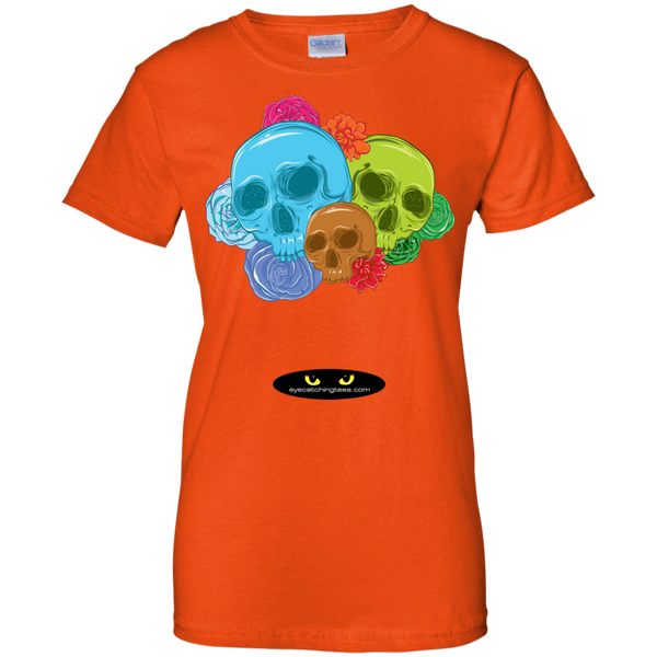 Skulls & Roses - Ladies Custom 100% Cotton T-Shirt