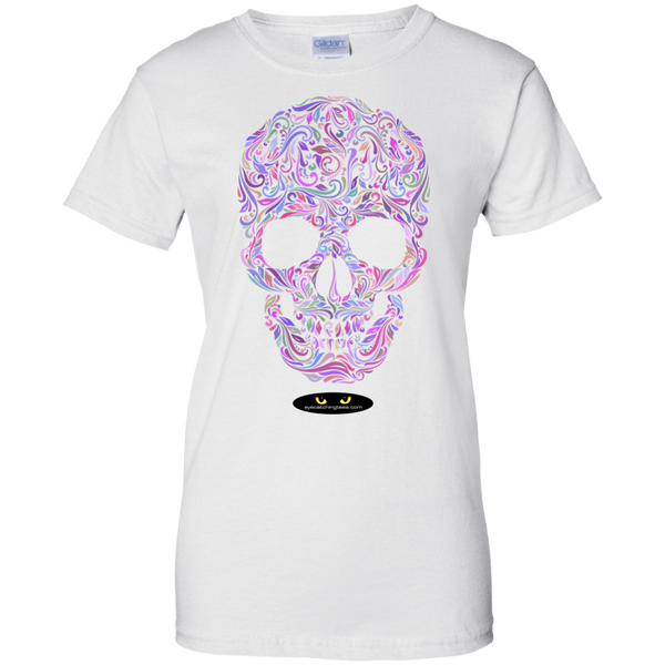 Colorful Skull - Ladies Custom 100% Cotton T-Shirt