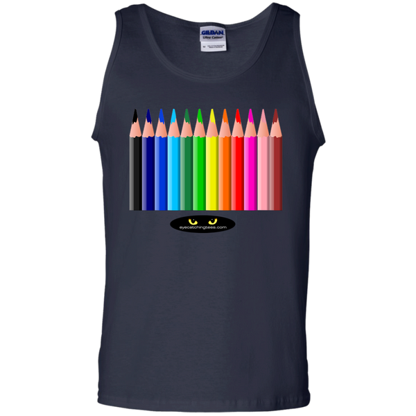 Hot Colored Pencils - 100% Cotton Tank Top