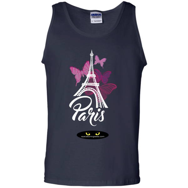 Paris Butterflies - 100% Cotton Tank Top