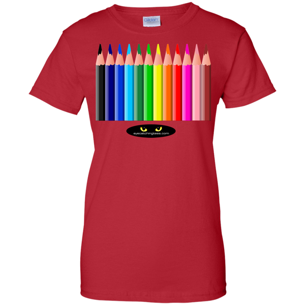 Hot Colored Pencils - Ladies' 100% Cotton T-Shirt