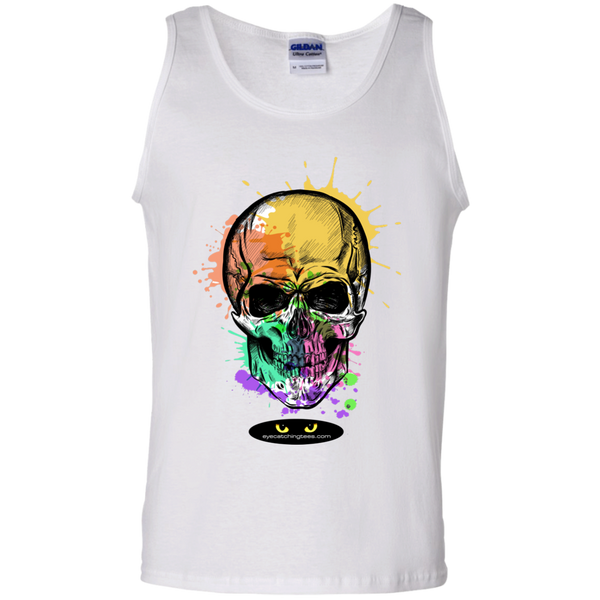 Beautiful Watercolor Skull - 100% Cotton Tank Top