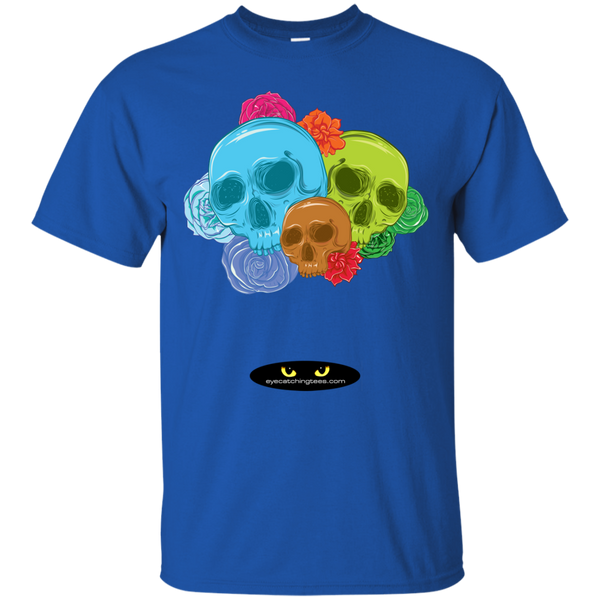 Assorted Colored Skulls with Roses - Tee