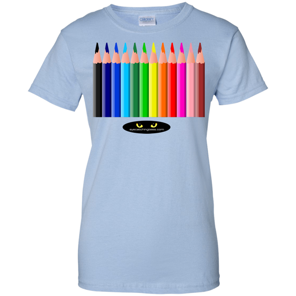 Hot Colored Pencils - Ladies' 100% Cotton T-Shirt