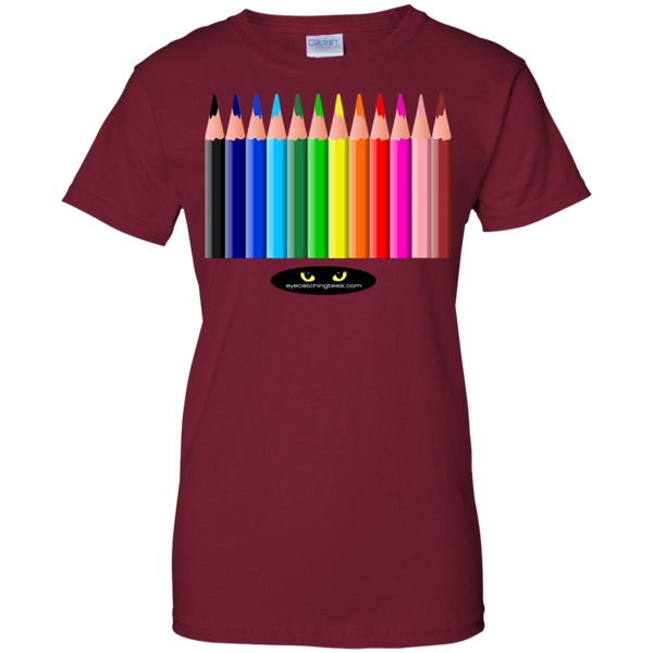 Hot Colored Pencils - Ladies' 100% Cotton T-Shirt