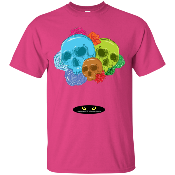 Assorted Colored Skulls with Roses - Tee